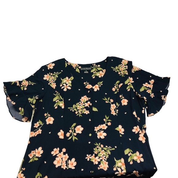 Jessica Howard Size 16 Maxi Dress Navy Blue Summer Floral Button Front - Picture 5 of 13